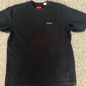 Supreme Black Short Sleeve Tee Classic Crew Neck